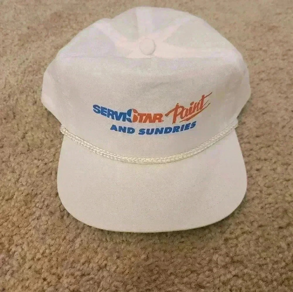 Servistar Paint And Sundries White Snap Back Vintage White Rope Mens Hat - Picture 1 of 4
